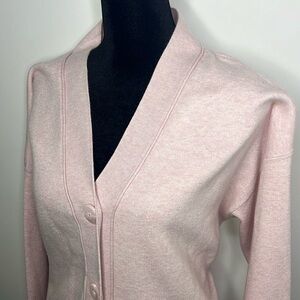 NWT Primark Pink Cardigan Sweater with V-neck,  buttons Woman’s Size Large